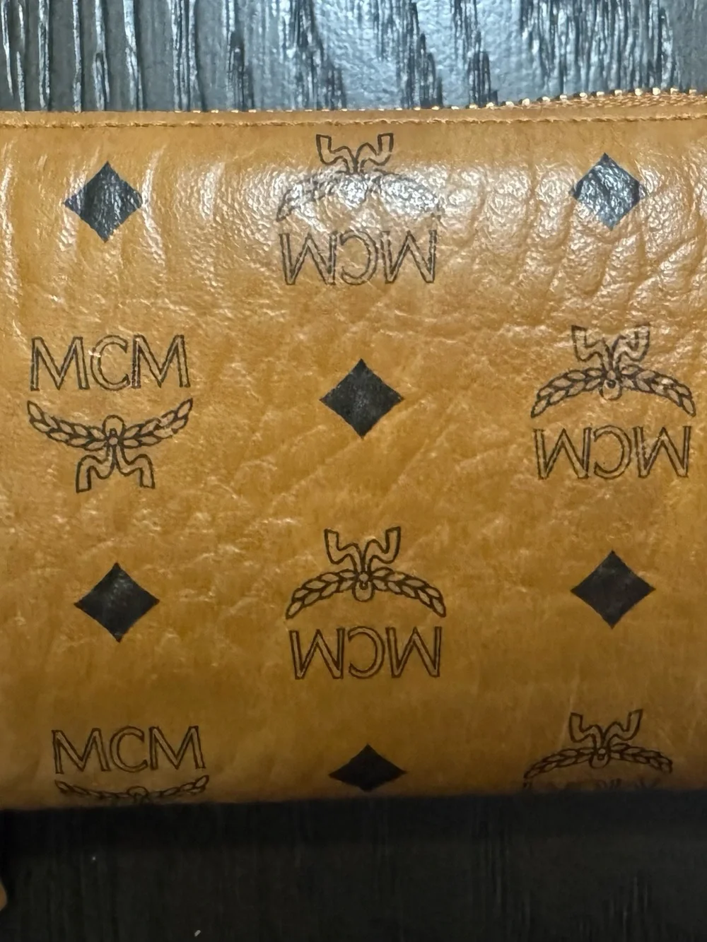 MCM Mini Stark Side Studs Backpack Visetos Cognac With Matching Wallet